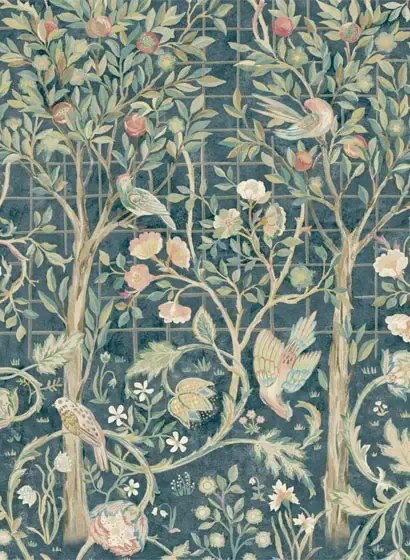 Morris & Co Carta da parati panoramica Melsetter - Indigo Rose