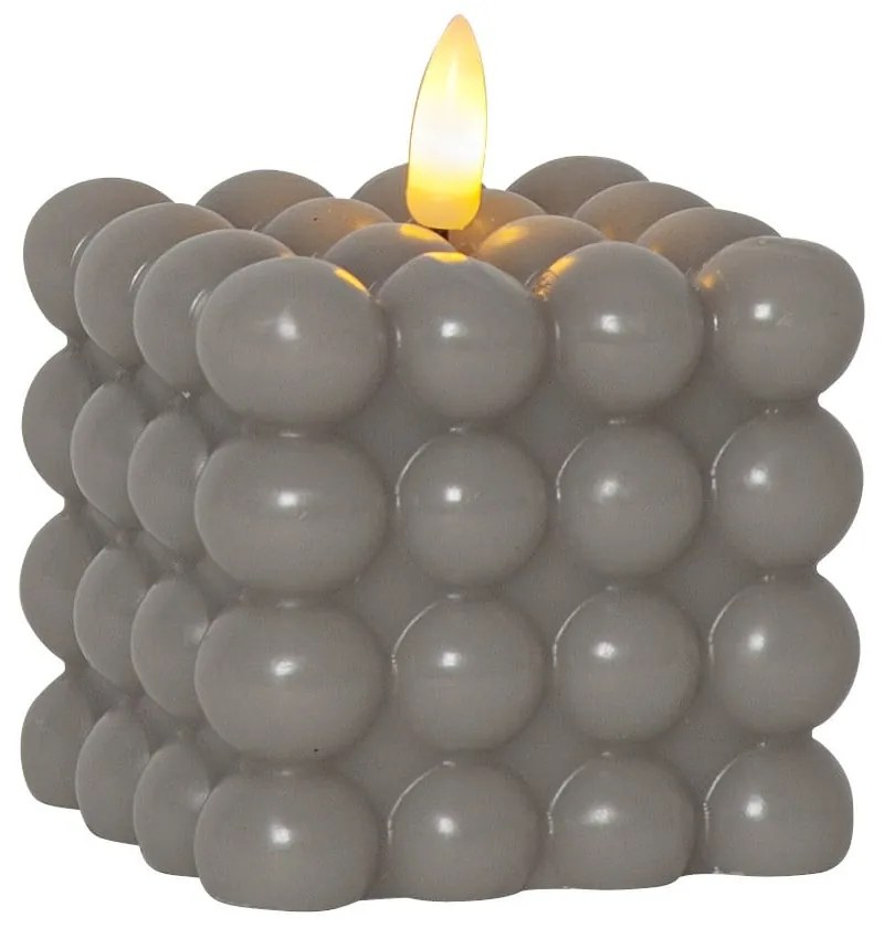 Candela LED in cera grigia, altezza 9,5 cm Flamme Dot - Star Trading