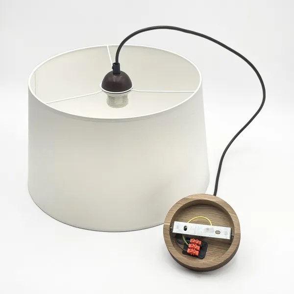 Lampadario a cavo AIDA 1xE27/60W/230V Ø 35 cm rovere/noce/bianco