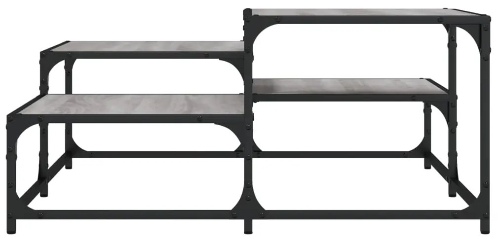 Tavolino salotto grigio sonoma 87,5x87,5x40cm legno multistrato
