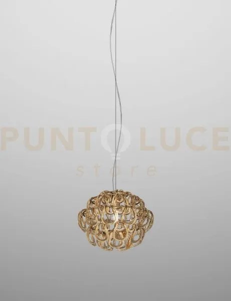 Giogali sospensione 35 cristallo ambra e bronzo opaco 1 luce attacc...