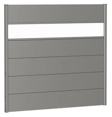 Frangivista con vetro in acciaio metallizzato grigio BIOHORT L 145 x H 137 cm, spessore 44 mm