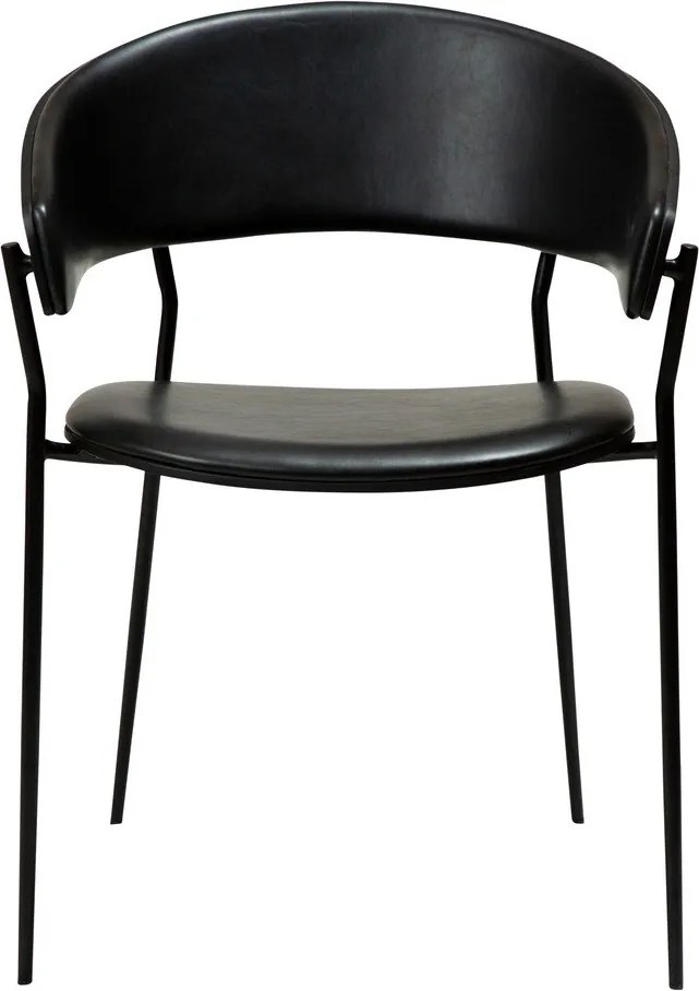 Sedia da pranzo nera opaca con braccioli Crib – DAN-FORM Denmark