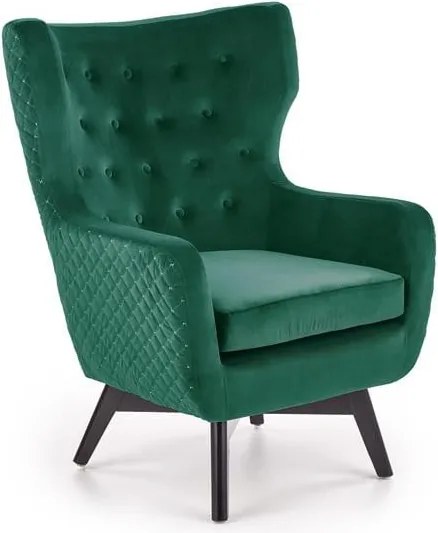 Poltrona imbottita Marvel in velluto verde - H103 cm