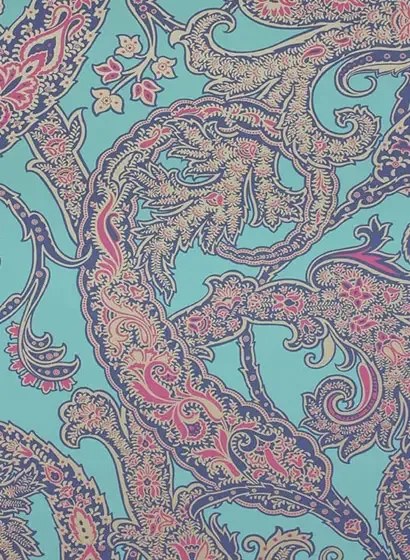 Tapete Patara von Osborne & Little - Jade/ Sapphire/ Fuchsia