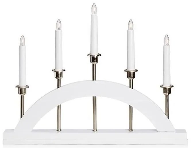 Markslöjd 705832 - Candelabro di natale BRIDGE 5xE10/3W/230V bianco