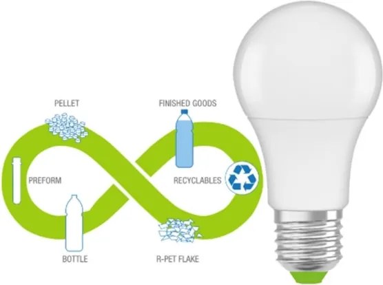 LED Lampadina in plastica riciclata E27/10W/230V 4000K - Ledvance