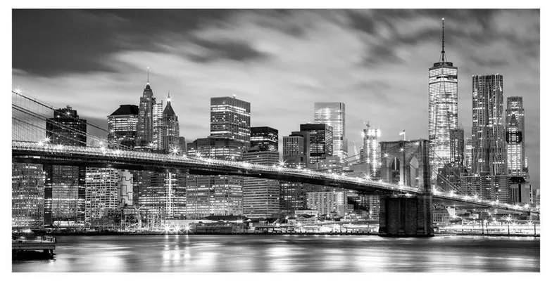 Stampa su tela Skyline New York grigio, multicolore 190 x 90 cm