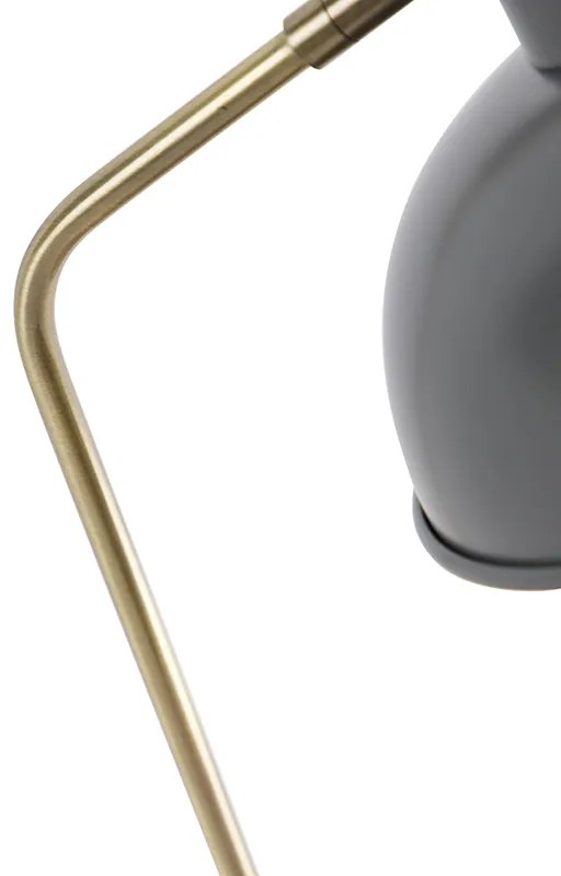 Lampada da tavolo retrò grigia con bronzo - Milou