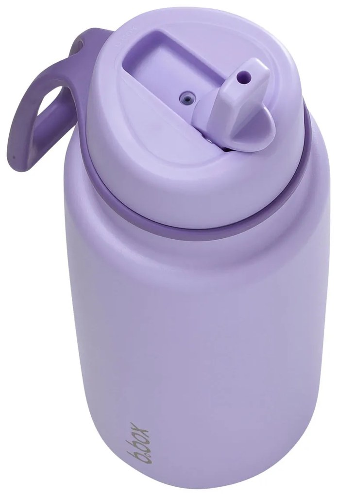 Bottiglia termica in acciaio inox con cannuccia 1l - viola