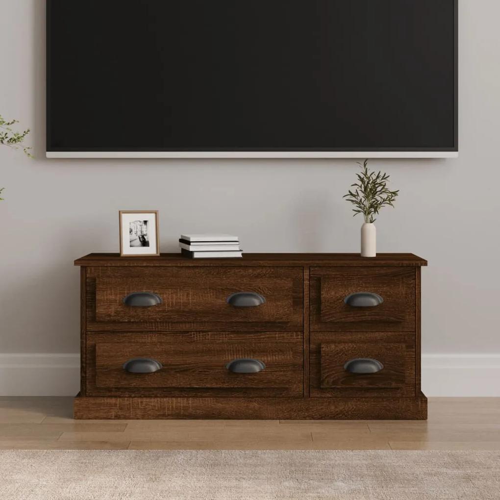 Mobile tv rovere marrone 100x35,5x45 cm in legno multistrato