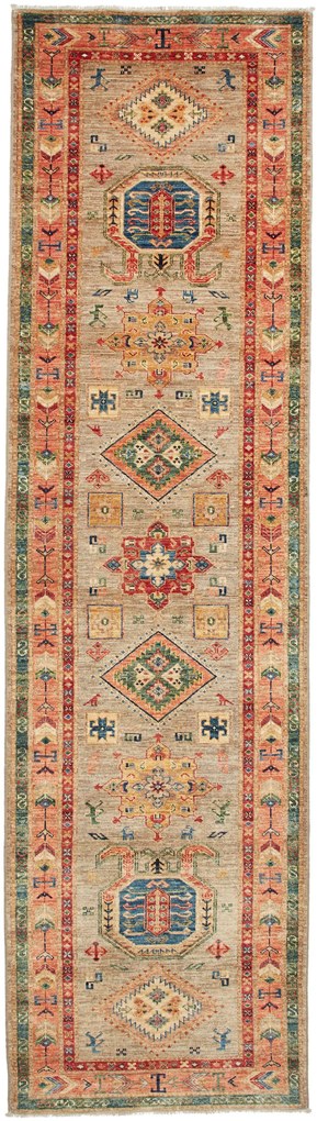 Samarkand Tappeto 300 x 80 Grigio (Pakistan) Annodato A Mano