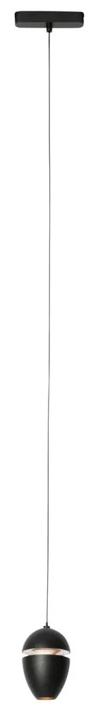 Lampada a sospensione nera moderna per sistema a binario monofase con LED - Magnetic Eggy