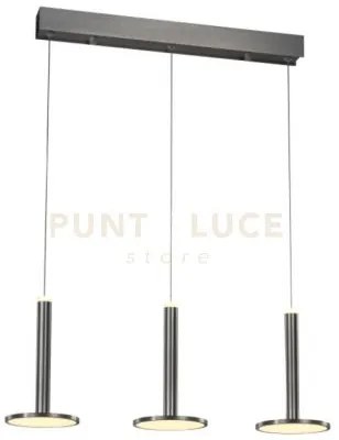 Lampadario led lineare a tre pendenti tua md17033012-3bsn cromo