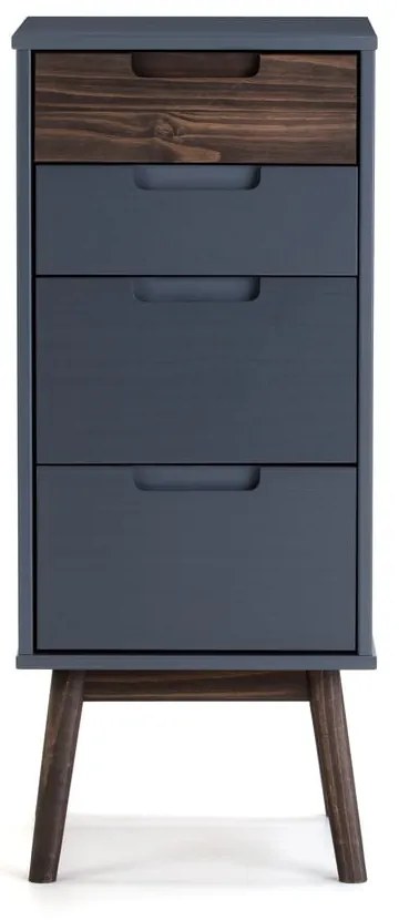 Cassettiera alta in pino antracite/marrone scuro 40x94 cm Nussa - Marckeric