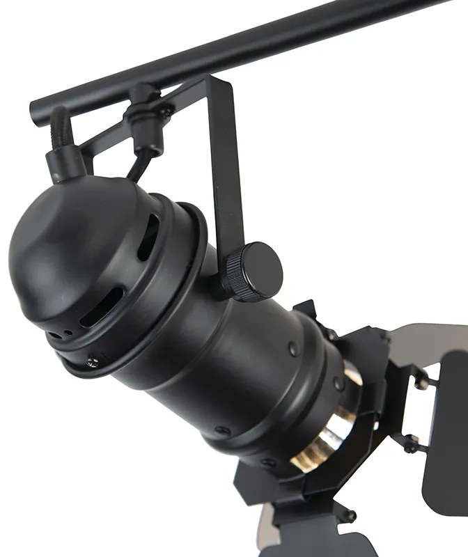 Faretto industriale nero a 2 luci con alette - Movie