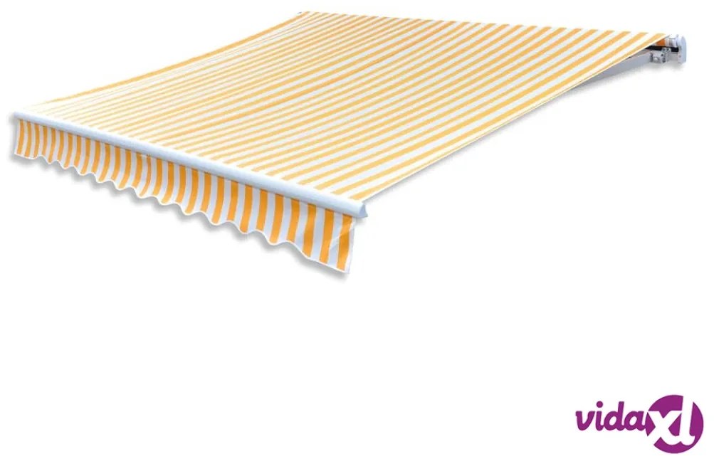 vidaXL Tendone Parasole in Tela Giallo Girasole e Bianco 3x2,5 m