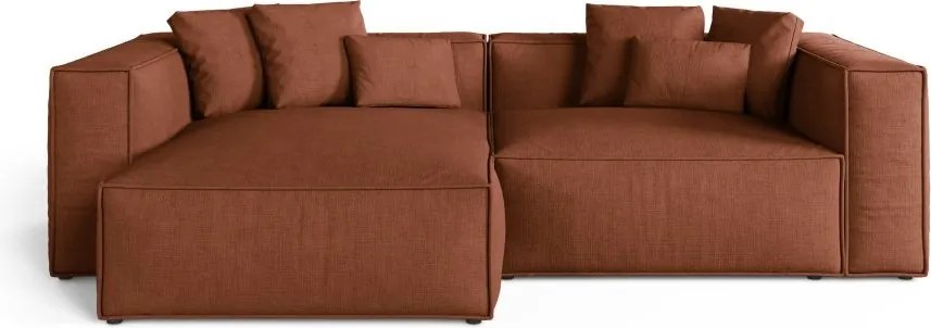 Divano angolare Aveiro 3 posti in tessuto strutturato - 167x86x254