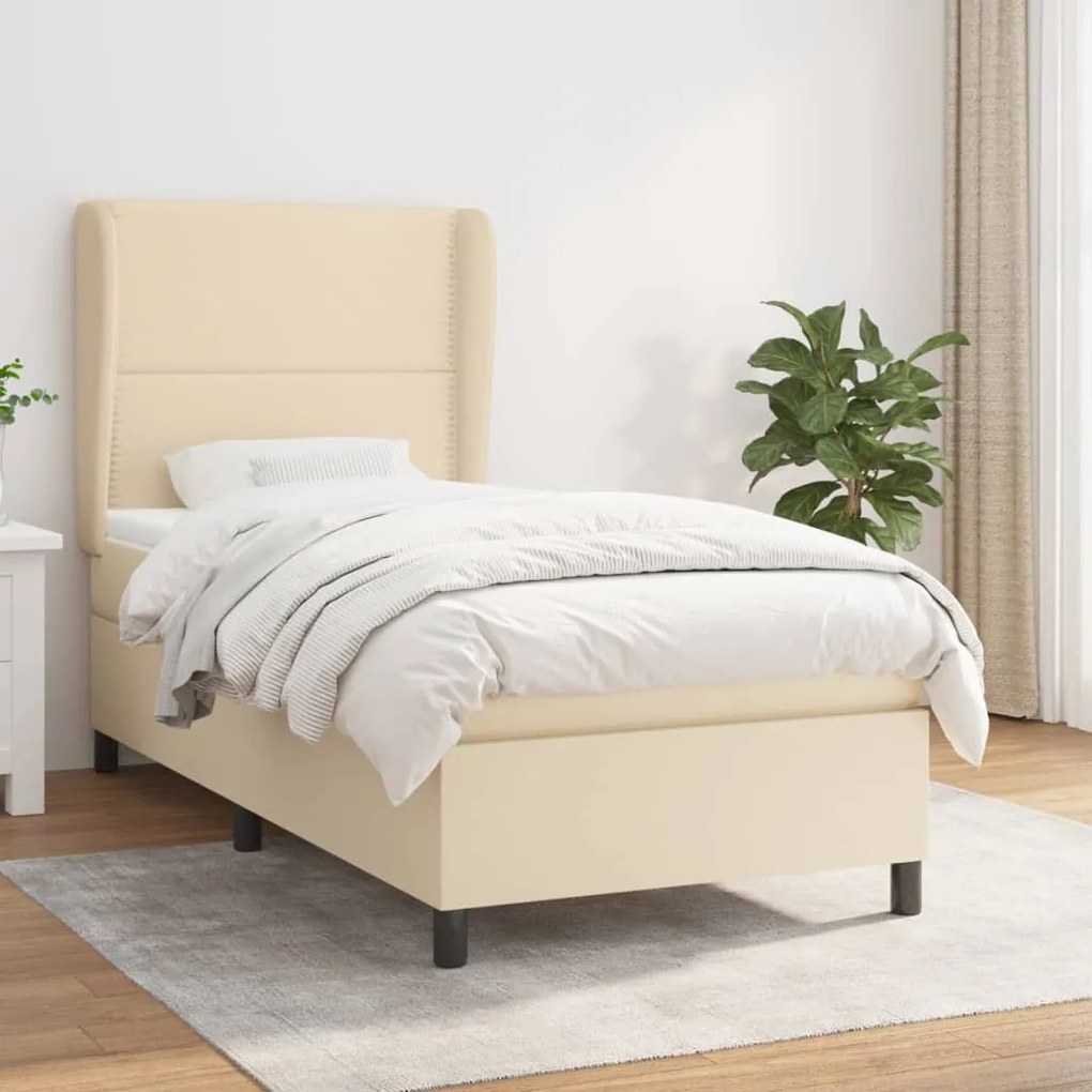 Giroletto A Molle Con Materasso Crema 100x200 Cm İn Tessuto /