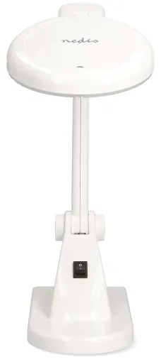 Nedis MAGLE1WT - Lampada da tavolo a LED con lente d'ingrandimento, 6W/230V, bianca