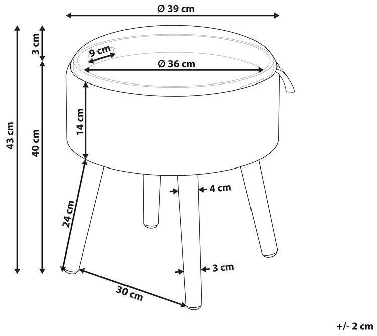Pouf contenitore velluto grigio NEELY Beliani