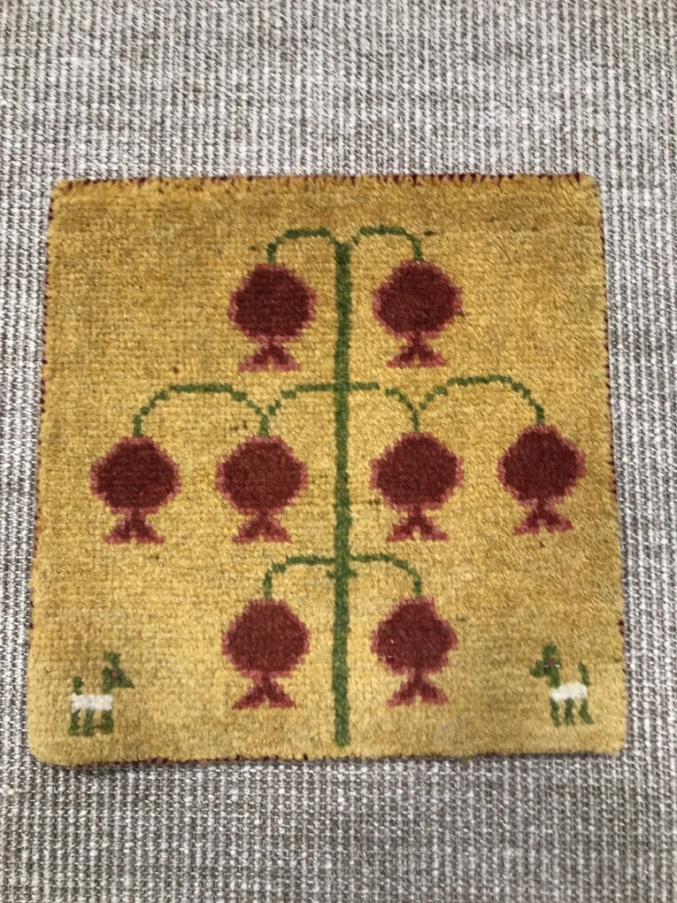 Gabbeh Tappeto persiano 40 x 40 Giallo (Iran) Annodato A Mano