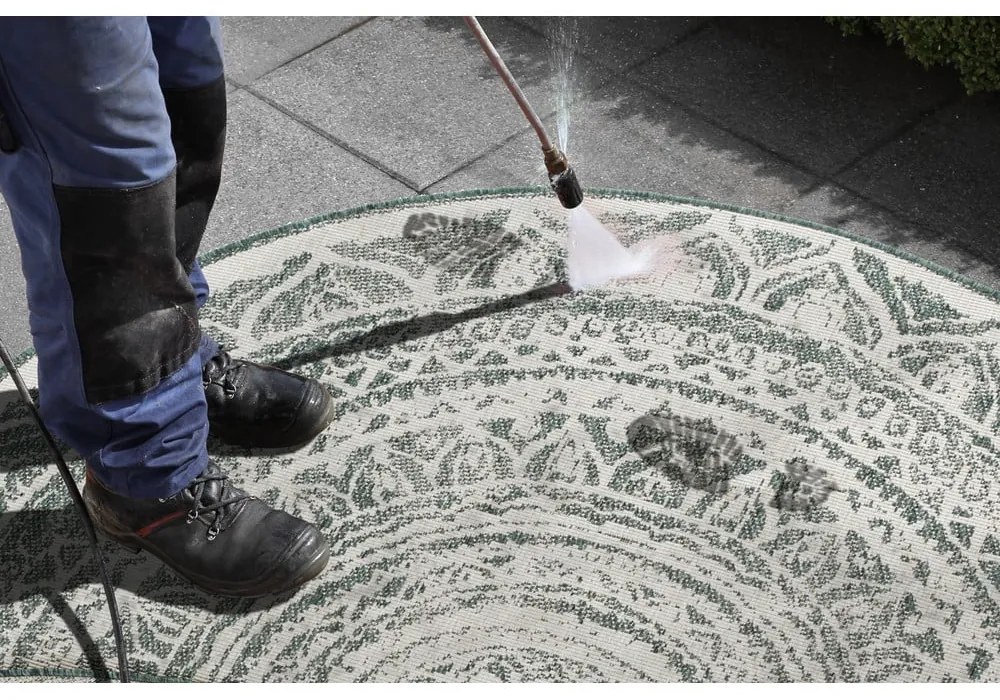 Tappeto da esterno verde e crema , ø 140 cm Siruma - NORTHRUGS