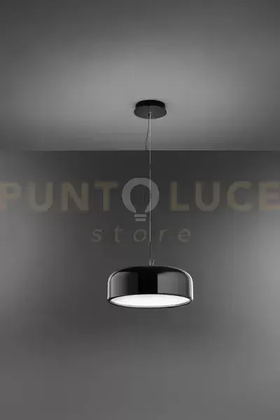Velia sospensione in metallo nero lucido led 20w + 10w cct 2700k 30...