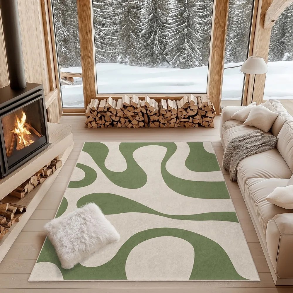 Tappeto verde lavabile 60x100 cm Matcha Latte – Mila Home