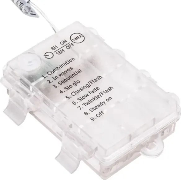 Aigostar - Catena luminosa LED per esterni 100xLED/3xAA/8 funzioni 10,3 m IP44 bianco freddo