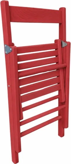 Sedia pieghevole in legno colorata ROSSO 1 PEZZO