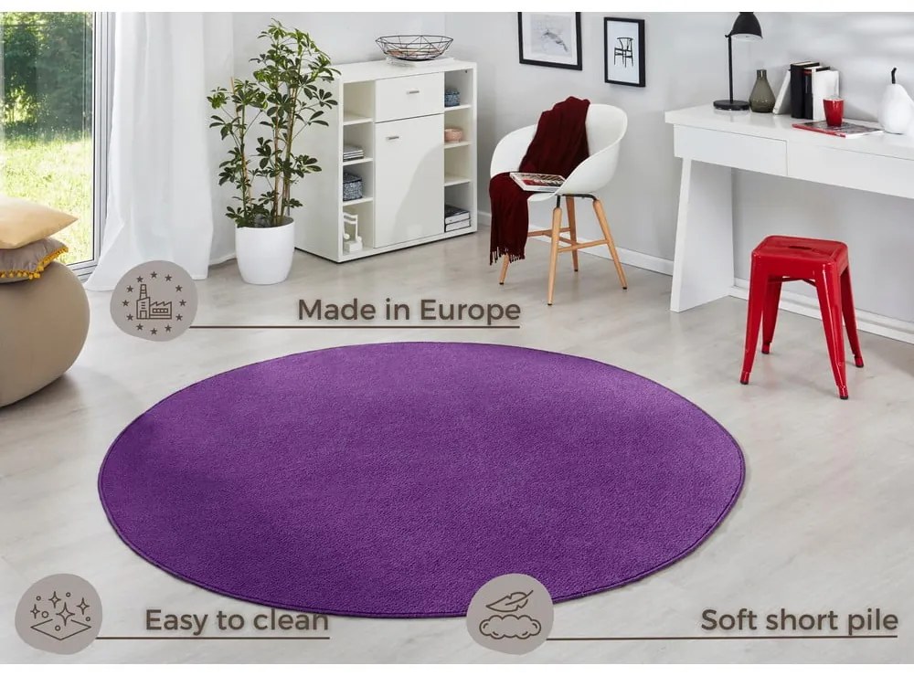 Tappeto rotondo viola scuro ø 133 cm Fancy - Hanse Home