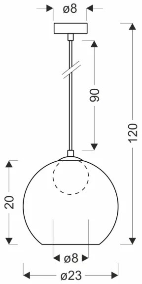 Lampadario a sospensione su cavo BRIN 1xG9/15W/230V nero fumé