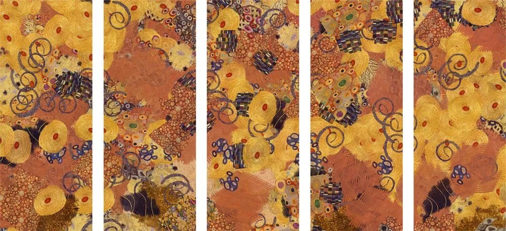 Quadri 5 pezzi – Astrazione ispirata a G. Klimt