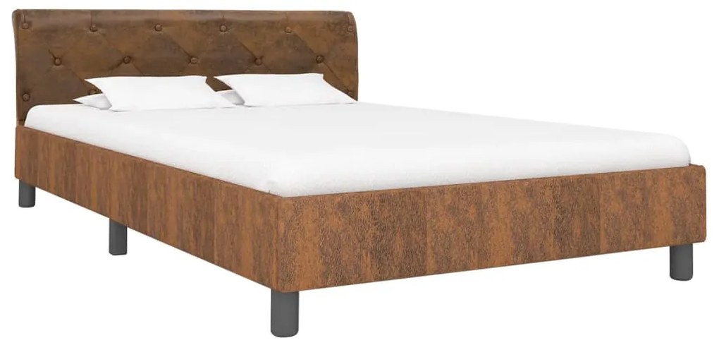 Giroletto marrone in similpelle scamosciata 140x200 cm