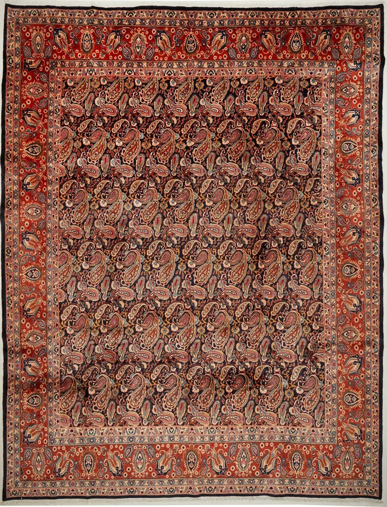 Kashan Tappeto 380x300 (Iran) Annodato A Mano