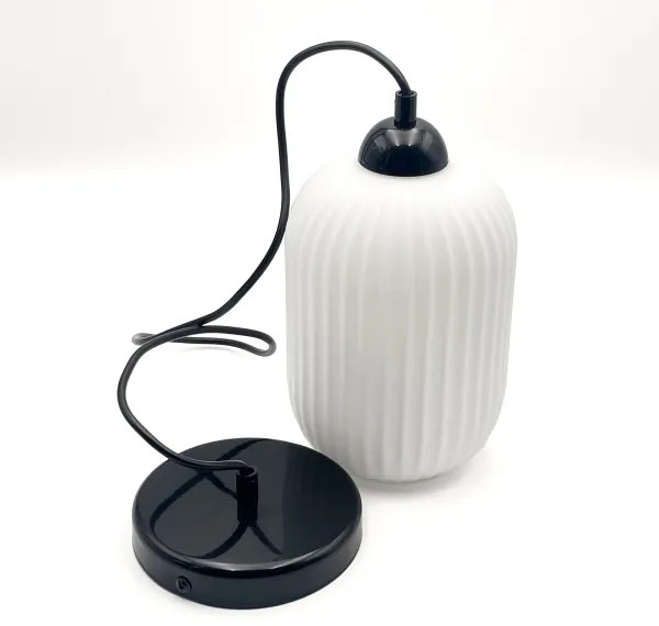 Lampadario a sospensione con filo HARMA 1xE27/15W/230V diametro 14 cm bianco/nero