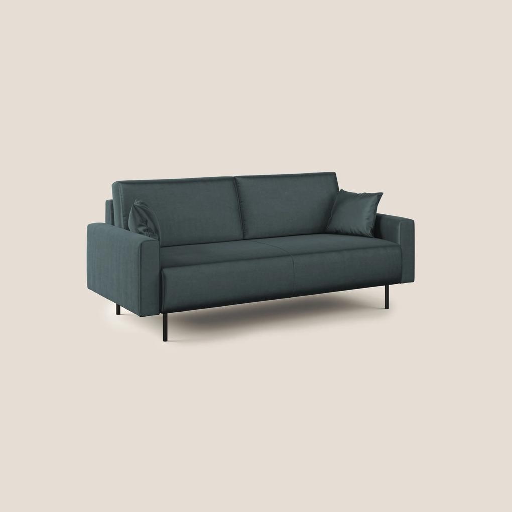 Arthur divano moderno in velluto morbido impermeabile T01 petrolio 170 cm