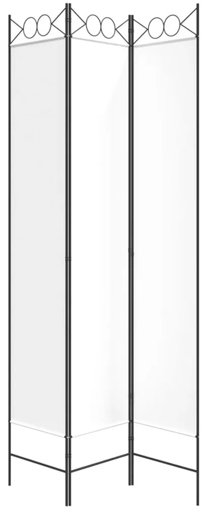 Divisorio a 3 pannelli bianco 120x220 cm in tessuto