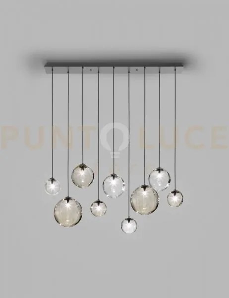 Puppet sospensione l9 multicolore 3 nero opaco 9 luci attacco  g9