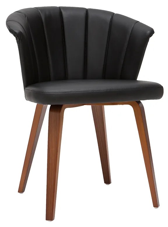 Sedia design nero e legno scuro ALBIN