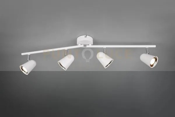 Faretto toulouse barra 4 spots led bianco satinato con bordo cromat...