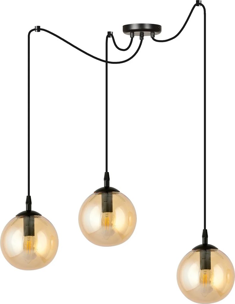 Lampadario a sospensione GIGI 3 BLACK MIODOWY