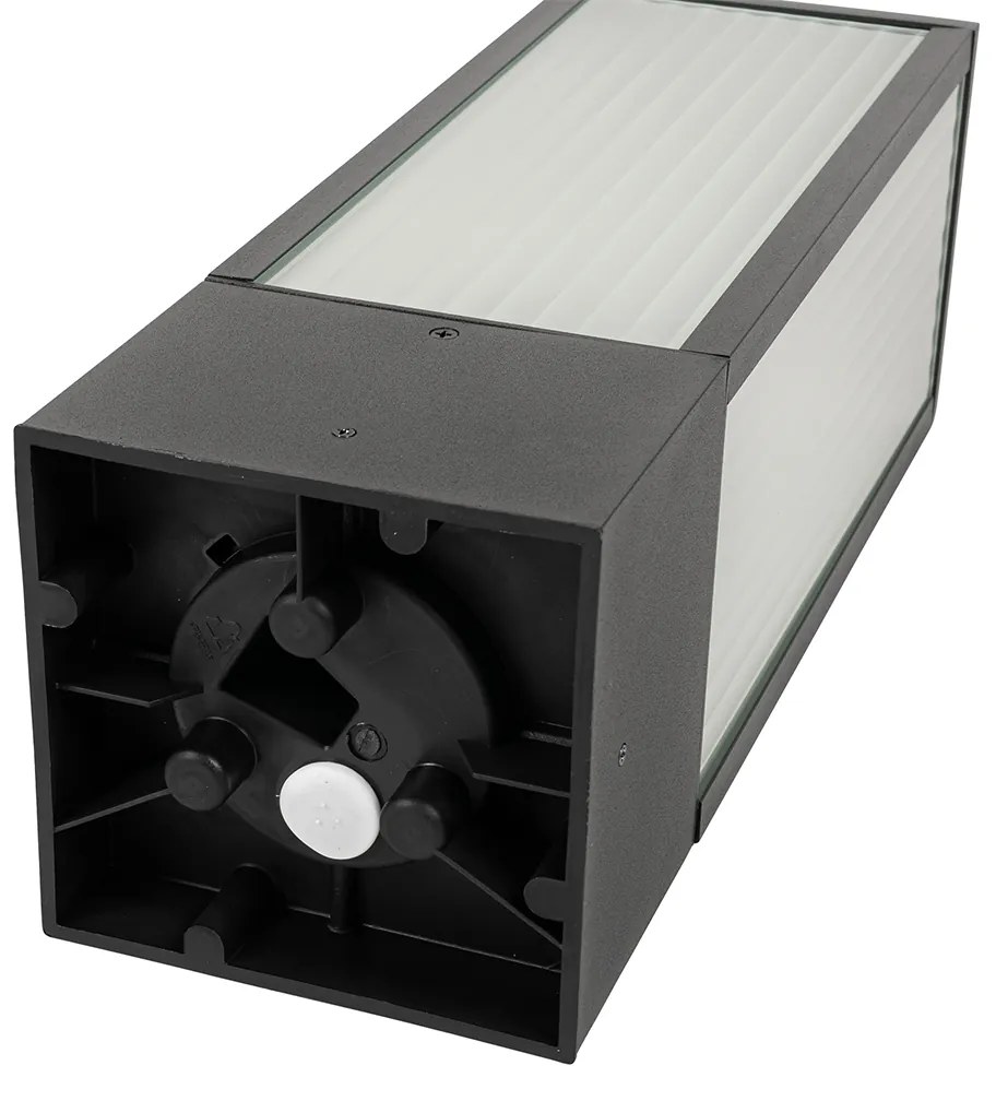 Lampada da esterno da terra nera con vetro a coste 40 cm IP44 - Charlois