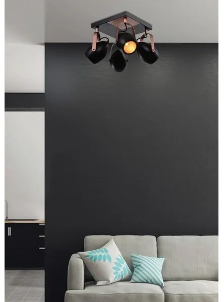 Faretto ANICA 4xE14/40W/230V nero/rame