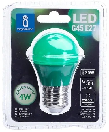 Lampadina LED G45 E27/4W/230V verde - Aigostar