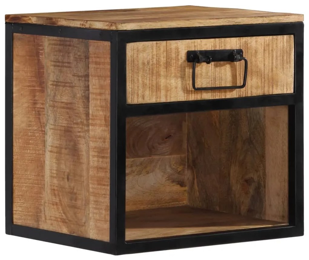 Comodino 40x35x40 Cm İn Legno Massello Di Mango /