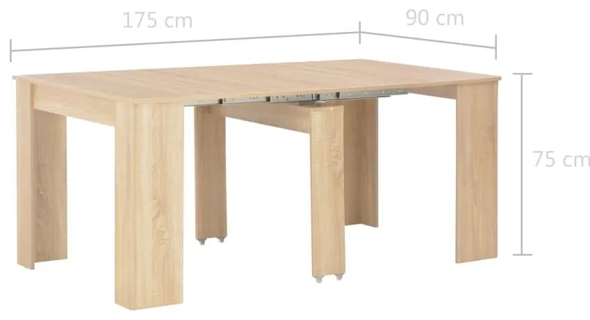 Tavolo da Pranzo Estensibile Rovere Sonoma 175x90x75 cm