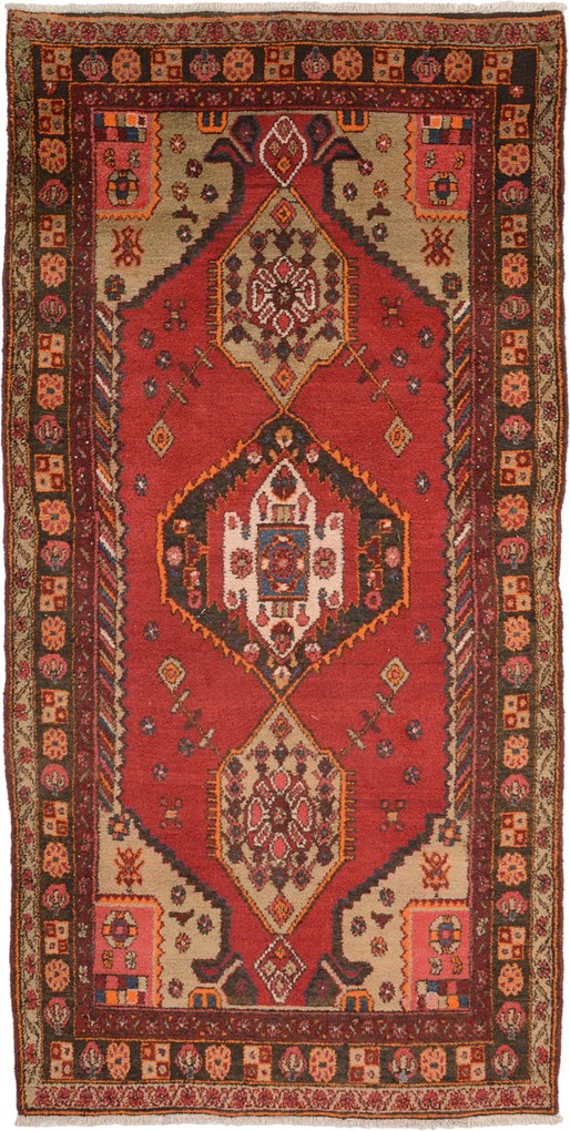 Hamedan Tappeto 260 x 130 (Iran) Annodato A Mano