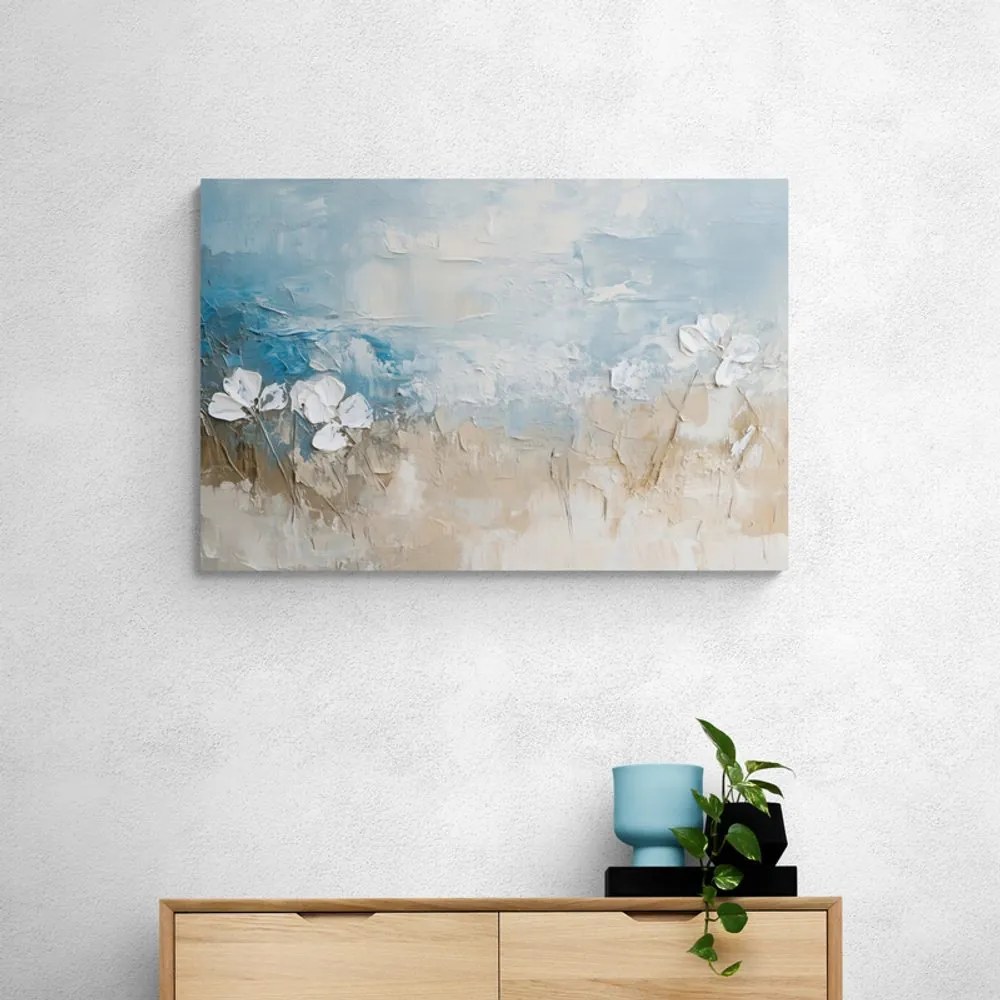 Quadro su tela – Imitazione di pittura a olio di spiaggia e cielo